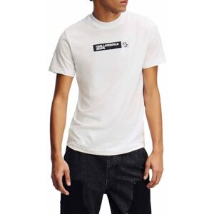 KARL LAGERFELD JEANS , Herr, Slim Kortärm Grafisk T-Shirt, Slim Fit, Vit, XS KARL LAGERFELD JEANS , Herr, Slim Kortärm Grafisk T-Shirt, Slim Fit, Vit, XS