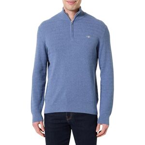 GANT Mini kabel halv dragkedja, Denim blå melerad, M GANT Mini kabel halv dragkedja, Denim blå melerad, M