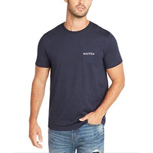 Nautica Kortärmad T-shirt med rund hals för män, Marinblå solid, L Nautica Kortärmad T-shirt med rund hals för män, Marinblå solid, L