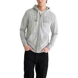 Aeropostale Herr Aero-logotyp hel dragkedja huvtröja med huva, Ljus ljung grå, XL Aeropostale Herr Aero-logotyp hel dragkedja huvtröja med huva, Ljus ljung grå, XL