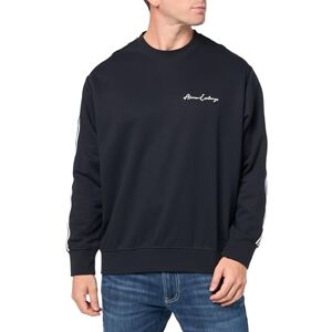 Giorgio Armani Herr signaturlogotyp stretch polyviskos crewneck sweatshirt, marinblå, M Giorgio Armani Herr signaturlogotyp stretch polyviskos crewneck sweatshirt, marinblå, M