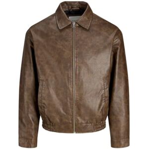 JACK & JONES Jjleon Pu Bomber, Chokladbrun, XL JACK & JONES Jjleon Pu Bomber, Chokladbrun, XL