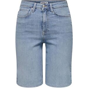 ONLY damjeans shorts ONLMADISON hög midja normalt skurna jeansshorts, Ljusblå denim, M ONLY damjeans shorts ONLMADISON hög midja normalt skurna jeansshorts, Ljusblå denim, M