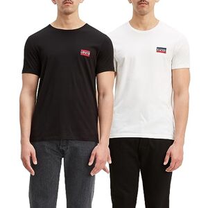 Levi's 2-Pack Crewneck Graphic Tee T-Shirt herr, Sportswear White/Mineral Black, XS Levi's 2-Pack Crewneck Graphic Tee T-Shirt herr, Sportswear White/Mineral Black, XS