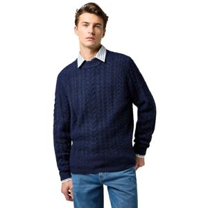Wrangler Cable stickad tröja, Denim Heather, XXL Wrangler Cable stickad tröja, Denim Heather, XXL