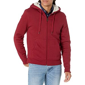 Amazon Essentials Men's Sherpa-fodrad fleecetröja med dragkedja, Röd, XS Amazon Essentials Men's Sherpa-fodrad fleecetröja med dragkedja, Röd, XS