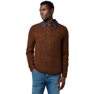 Wrangler Cable stickad tröja, Mahogny Heather, L Wrangler Cable stickad tröja, Mahogny Heather, L