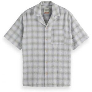 Scotch & Soda Kontrollerad kortärmad avslappnad passform skjorta, Swan Crinkle Check 100, XL Scotch & Soda Kontrollerad kortärmad avslappnad passform skjorta, Swan Crinkle Check 100, XL