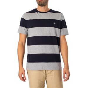 GANT BAR Stripe SS T-shirt, Grå melange, 3XL GANT BAR Stripe SS T-shirt, Grå melange, 3XL