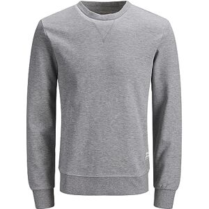 JACK & JONES Mäns Enkel Tröja Långärmad Sweatshirt Rundhals Pullover Enfärgad Jumper JJEBASIC, Color:Grey, Size:XL JACK & JONES Mäns Enkel Tröja Långärmad Sweatshirt Rundhals Pullover Enfärgad Jumper JJEBASIC, Color:Grey, Size:XL