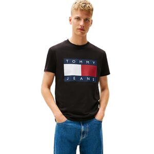 Tommy Jeans Stor flagga logotyp bomull kortärmad T-shirt herr, svart, XL Tommy Jeans Stor flagga logotyp bomull kortärmad T-shirt herr, svart, XL