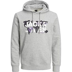 JACK & JONES Bestseller A/S Jcodust Sweat Hood Sn huvtröja för män, Ljusgrå melange/detaljer: ny Lgm, M JACK & JONES Bestseller A/S Jcodust Sweat Hood Sn huvtröja för män, Ljusgrå melange/detaljer: ny Lgm, M