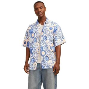 JACK & JONES skjorta för män, bred skuren skjorta, Bländande blå, XXL JACK & JONES skjorta för män, bred skuren skjorta, Bländande blå, XXL