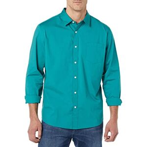 Amazon Essentials långärmad långärmad stretchpoplin-tröja för män, blågrön blå, X-Large Amazon Essentials långärmad långärmad stretchpoplin-tröja för män, blågrön blå, X-Large
