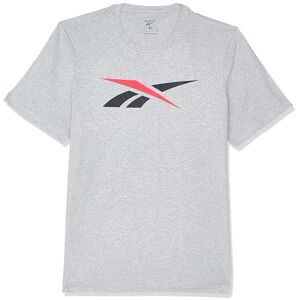 Reebok GS Vector Tee, Medium Grey Heather/Vector Red, L Reebok GS Vector Tee, Medium Grey Heather/Vector Red, L
