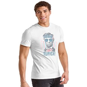 Hanes Kortärmad grafisk T-shirt för män, dödskalle tatuering/lätt stål, S, Murica, M Hanes Kortärmad grafisk T-shirt för män, dödskalle tatuering/lätt stål, S, Murica, M