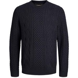 JACK & JONES Jprblusean Knit Cable Crew Neck Sn, mörk marinblå, XS JACK & JONES Jprblusean Knit Cable Crew Neck Sn, mörk marinblå, XS