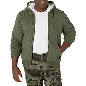 Amazon Essentials Men's Sherpa-fodrad fleecetröja med dragkedja, Olivgrön, S Amazon Essentials Men's Sherpa-fodrad fleecetröja med dragkedja, Olivgrön, S