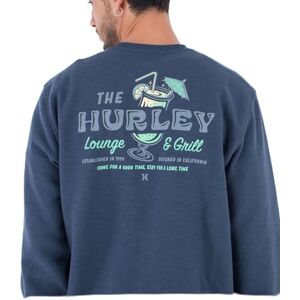 Hurley Lounge Slub Fleece Crew Sweatshirt för män, Järnguld, S Hurley Lounge Slub Fleece Crew Sweatshirt för män, Järnguld, S