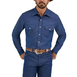 Wrangler herr Skjorta Cowboy Cut Western långärmad snäpparbete skjorta fast finish, Indigo, 3XL Wrangler herr Skjorta Cowboy Cut Western långärmad snäpparbete skjorta fast finish, Indigo, 3XL