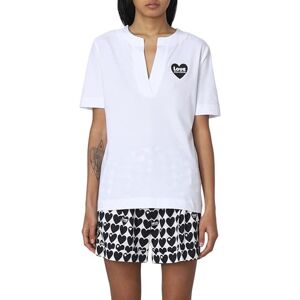 Love Moschino T-shirt med smal passform, kortärmad V-hals, optisk vit, 44, Optisk vit, 44 SE Love Moschino T-shirt med smal passform, kortärmad V-hals, optisk vit, 44, Optisk vit, 44 SE