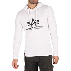 Alpha Industries Basic Hooded Heavy LS för män, White, XL Alpha Industries Basic Hooded Heavy LS för män, White, XL