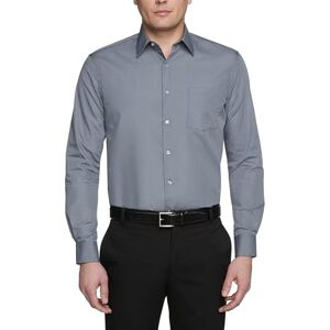 Van Heusen Poplin Solid Skjorta herr, normal passform, Grå, 16.5" Neck 32"-33" Sleeve Van Heusen Poplin Solid Skjorta herr, normal passform, Grå, 16.5" Neck 32"-33" Sleeve