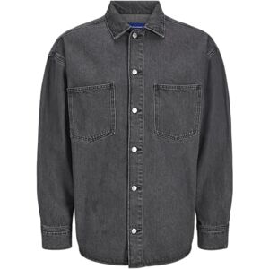JACK & JONES jeansskjorta för män, bred passform, jeansskjorta, Svart denim, S JACK & JONES jeansskjorta för män, bred passform, jeansskjorta, Svart denim, S