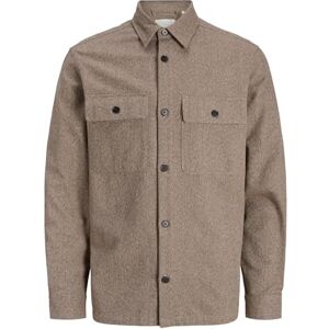 JACK & JONES Jprrayle Melange Solid L/S Overshirt Sn, Brindle, S JACK & JONES Jprrayle Melange Solid L/S Overshirt Sn, Brindle, S