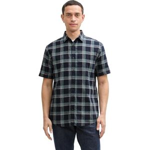 TOM TAILOR herrskjorta, 37337 – marinblå turkos kontroll, XL TOM TAILOR herrskjorta, 37337 – marinblå turkos kontroll, XL