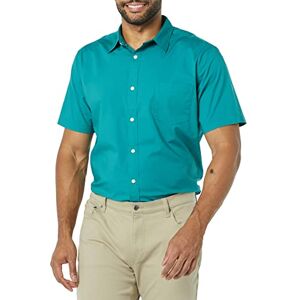 Amazon Essentials mäns Slim-Fit kortärmad poplin-skjorta, blågrön blå, small Amazon Essentials mäns Slim-Fit kortärmad poplin-skjorta, blågrön blå, small