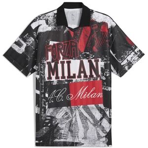PUMA A.C. Milan T-shirt ftblNRGY+ retro stil fotbollströja officiell produkt vuxen XS, Röd, XS PUMA A.C. Milan T-shirt ftblNRGY+ retro stil fotbollströja officiell produkt vuxen XS, Röd, XS