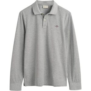 GANT Herr REG Shield LS Pique Rugger pikétröja, grå melange, standard, Grå melange, XL GANT Herr REG Shield LS Pique Rugger pikétröja, grå melange, standard, Grå melange, XL
