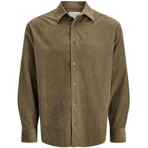 JACK & JONES Jprccascot Corduroy L/S skjorta, Sten grå, XXL JACK & JONES Jprccascot Corduroy L/S skjorta, Sten grå, XXL