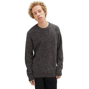 TOM TAILOR Denim herr basic flerfärgad stickad tröja, 32776-svart salt och peppar moulin, L TOM TAILOR Denim herr basic flerfärgad stickad tröja, 32776-svart salt och peppar moulin, L