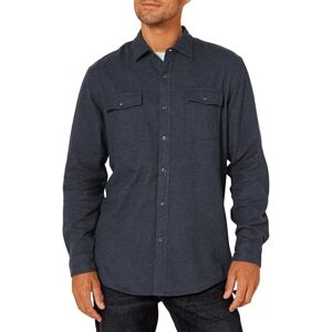 Amazon Essentials Men's Långärmad flanellskjorta med två fickor normal passform, Mörkt denimfärgad, L Amazon Essentials Men's Långärmad flanellskjorta med två fickor normal passform, Mörkt denimfärgad, L