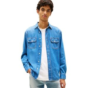 Tommy Jeans herr avslappnad denimskjorta Ext Bj8037 DM0DM23028 L/S skjorta, denim (denim medium), 4XL_Plus Tommy Jeans herr avslappnad denimskjorta Ext Bj8037 DM0DM23028 L/S skjorta, denim (denim medium), 4XL_Plus