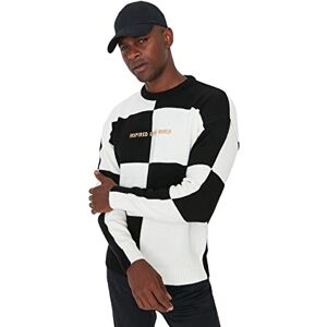 Trendyol Herr rund hals färgblock överdimensionerad tröja sweatshirt, svart, S, Svart, S Trendyol Herr rund hals färgblock överdimensionerad tröja sweatshirt, svart, S, Svart, S