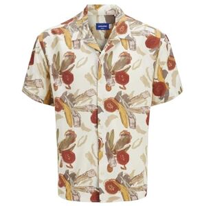 JACK & JONES Jorluke Varenna Aop Shirt Ss, Antik vit, L JACK & JONES Jorluke Varenna Aop Shirt Ss, Antik vit, L
