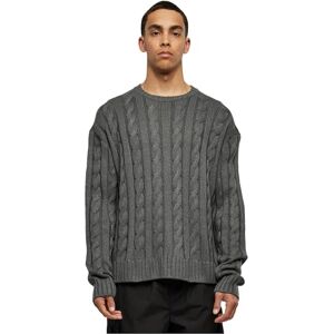 Urban Classics Boxy Sweater, avslappnad enfärgad oversize stickad tröja för män med flätmönster, finns i två färger, storlekar S–5XL, Mörkskugga, 5XL Urban Classics Boxy Sweater, avslappnad enfärgad oversize stickad tröja för män med flätmönster, finns i två färger, storlekar S–5XL, Mörkskugga, 5XL