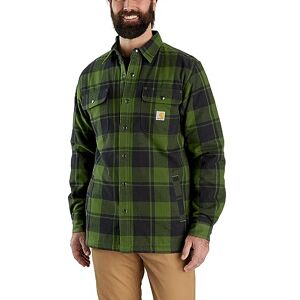 Carhartt Flannel Relaxed Fit Sherpa-fodrad skjorta, Grön, M Carhartt Flannel Relaxed Fit Sherpa-fodrad skjorta, Grön, M