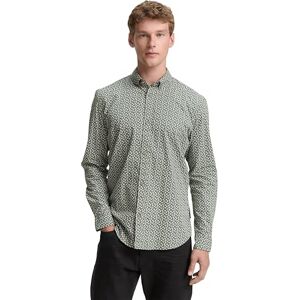 TOM TAILOR Denim herrskjorta, 38380 – Grön vit mini paisley-tryck, L TOM TAILOR Denim herrskjorta, 38380 – Grön vit mini paisley-tryck, L