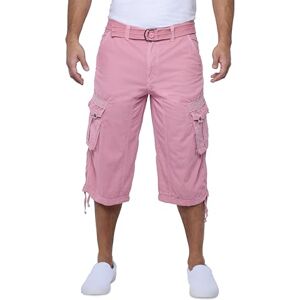 X RAY Men's Belted Long Cargo Shorts for Men, Below Knee Length Mens Cargo Shorts, 3/4 Pants (Big and Tall Shorts for Men) Pastel Pink 32 X RAY Men's Belted Long Cargo Shorts for Men, Below Knee Length Mens Cargo Shorts, 3/4 Pants (Big and Tall Shorts for Men) Pastel Pink 32