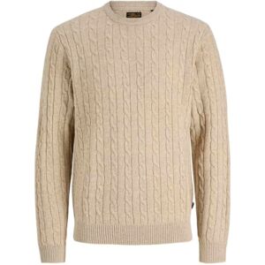 JACK & JONES Jprcclambsull stickad kabel crew neck, Silverfoder, XS JACK & JONES Jprcclambsull stickad kabel crew neck, Silverfoder, XS
