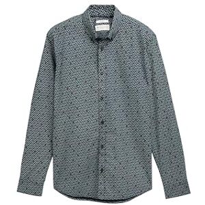 TOM TAILOR herrskjorta, 38443 – marinblå grön minimal design, XS TOM TAILOR herrskjorta, 38443 – marinblå grön minimal design, XS