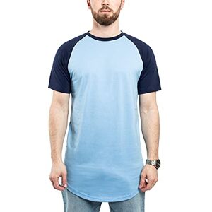 Blackskies Rund basic baseball lång skjorta lång oversize mode kortärmad herr t-shirt raglan ärmar lång t-shirt – olika färger S M L XL, Ljusblå-marinblå, M Blackskies Rund basic baseball lång skjorta lång oversize mode kortärmad herr t-shirt raglan ärmar lång t-shirt – olika färger S M L XL, Ljusblå-marinblå, M