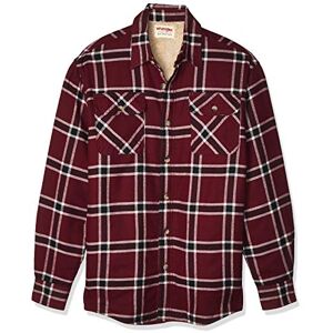 Wrangler Authentics Långärmad sherpa-fodrad flanellskjorta för män, Tawny Port, M Wrangler Authentics Långärmad sherpa-fodrad flanellskjorta för män, Tawny Port, M