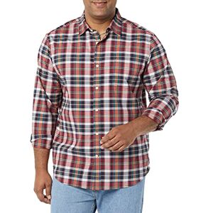 Amazon Essentials långärmad t-shirt med normal passform för män, poplin, röd, vit, rutig, X-Small Amazon Essentials långärmad t-shirt med normal passform för män, poplin, röd, vit, rutig, X-Small
