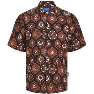 JACK & JONES JORNOTO Len AOP skjorta SS LN, svart, XL JACK & JONES JORNOTO Len AOP skjorta SS LN, svart, XL