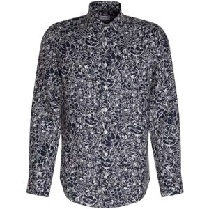 Seidensticker Silkesdekal herr affärströja – smal passform – mjuk – Kent krage – långärmad – 100% linne, Mörkblå, 38 SE Seidensticker Silkesdekal herr affärströja – smal passform – mjuk – Kent krage – långärmad – 100% linne, Mörkblå, 38 SE